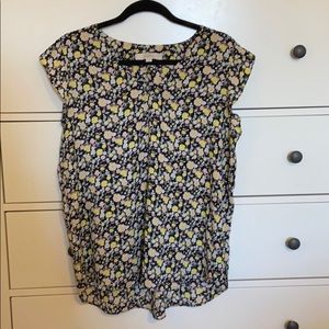 Loft Floral Flutter Sleeve Blouse